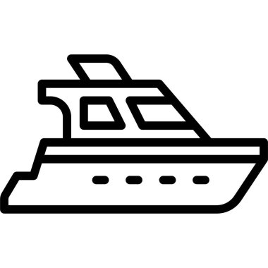 Yat simgesi, ulaşımla ilgili vektör illüstrasyonu