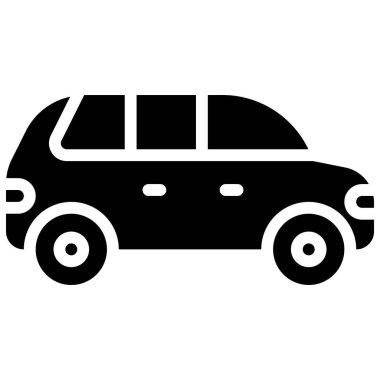 Minivan simgesi, ulaşımla ilgili vektör illüstrasyonu