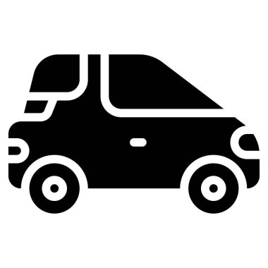 Microcar simgesi, ulaşımla ilgili vektör illüstrasyonu
