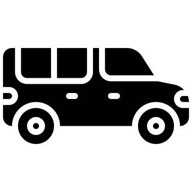 Minivan simgesi, ulaşımla ilgili vektör illüstrasyonu