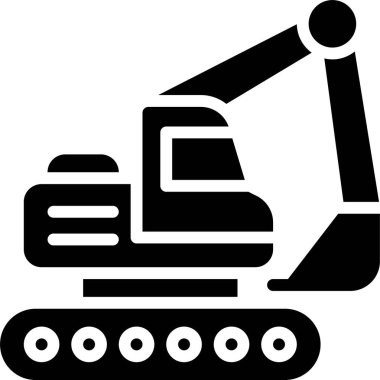 Backhoe simgesi, ulaşımla ilgili vektör illüstrasyonu