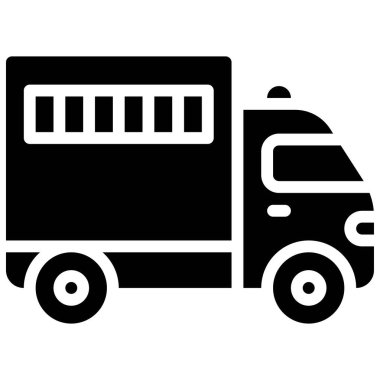 Mahkûm taşıma aracı simgesi, ulaşım vektör illüstrasyonu