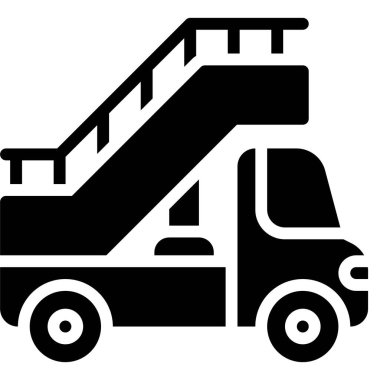 Merdiven Arabası simgesi, ulaşım bağlantılı vektör illüstrasyonu