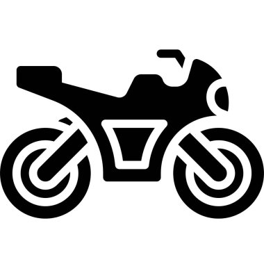Motosiklet simgesi, ulaşımla ilgili vektör illüstrasyonu