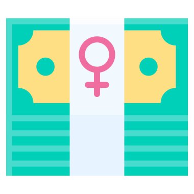 Banknote bohça simgesi, Uluslararası Kadınlar Günü İlgili vektör illüstrasyonu