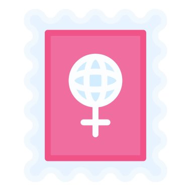 Pul simgesi, Uluslararası Kadınlar Günü İlgili vektör illüstrasyonu