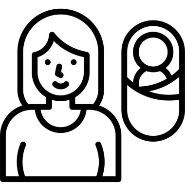 Ebeveyn izni simgesi, Uluslararası Kadın Günü İlgili vektör illüstrasyonu