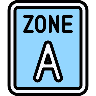 Bölge A işaret simgesi, park alanı ile ilgili vektör illüstrasyonu