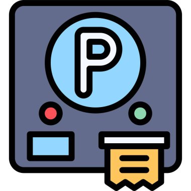 Park yeri geçiş simgesi, park alanı ile ilgili vektör illüstrasyonu