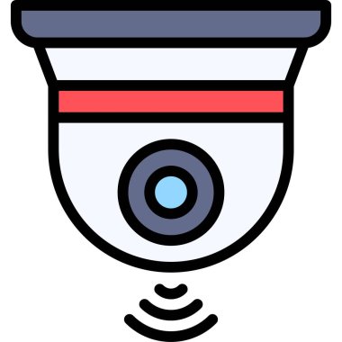 CCTV simgesi, Park alanı bağlantılı vektör illüstrasyonu