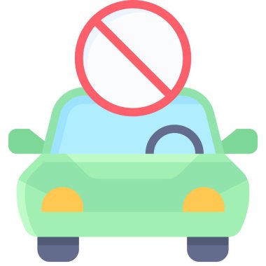 Yasak işaret simgesi, park alanı ile ilgili vektör illüstrasyonu