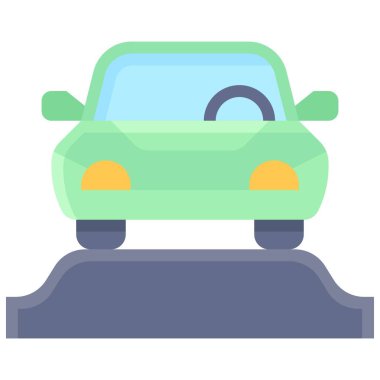 Asfalt park simgesi, otoparkla ilgili vektör illüstrasyonu