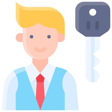 Park yeri illüstrasyonunda vale çocuk simgesi