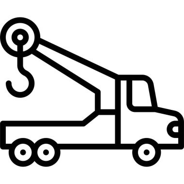 Çekici kamyon simgesi, otoparkla ilgili vektör illüstrasyonu