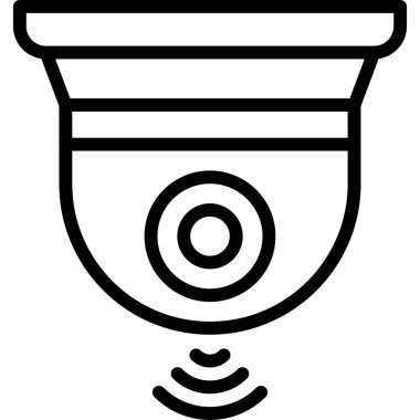 CCTV simgesi, Park alanı bağlantılı vektör illüstrasyonu