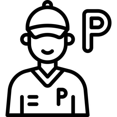 Park yeri illüstrasyonunda vale çocuk simgesi