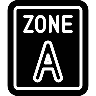 Bölge A işaret simgesi, park alanı ile ilgili vektör illüstrasyonu