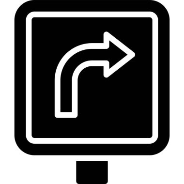 Sağa İşaret Simgesini Döndür, Otoparkla ilgili vektör çizimi