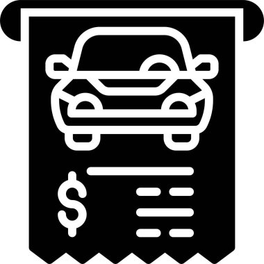 Park cezası simgesi, park yeri ile ilgili vektör illüstrasyonu