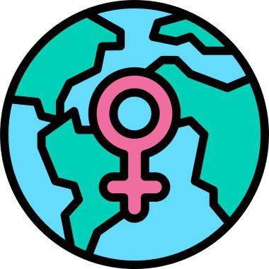 Dünya ikonu, Feminizm bağlantılı vektör çizimi