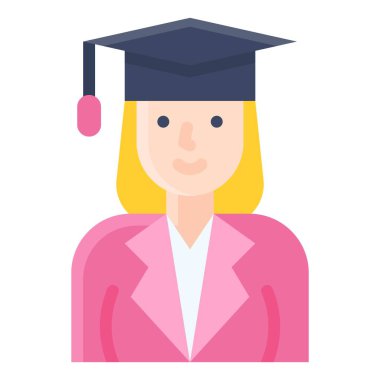 Mezun olmuş kadın ikonu, feminizm bağlantılı vektör çizimi