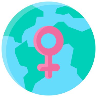 Dünya ikonu, Feminizm bağlantılı vektör çizimi