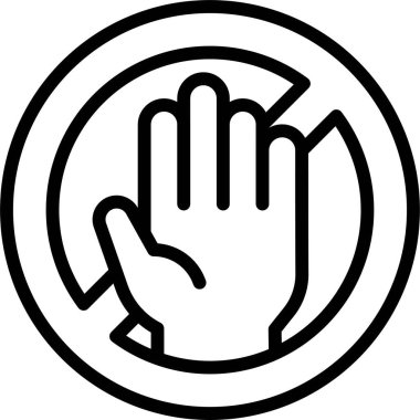 Feminizm bağlantılı vektör illüstrasyonuna, işaret simgesine dokunma