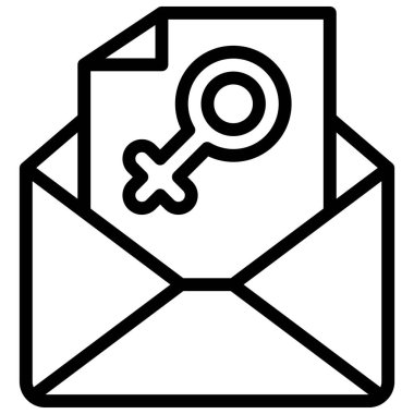 E- posta simgesi, Feminizm bağlantılı vektör illüstrasyonu