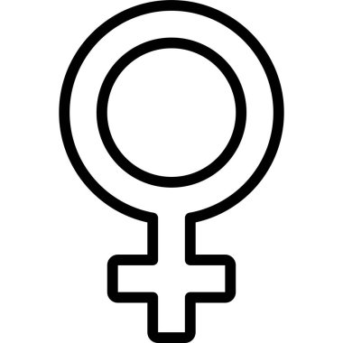 Kadın cinsiyet sembolü simgesi, feminizmle ilgili vektör illüstrasyonu