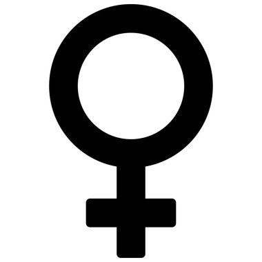 Kadın cinsiyet sembolü simgesi, feminizmle ilgili vektör illüstrasyonu