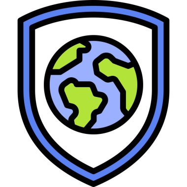 Dünya Kalkanı simgesi, Dünya Günü ile ilgili vektör illüstrasyonu