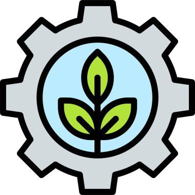 Dünya Günü illüstrasyonuna bağlı ikon içinde filiz olan vites