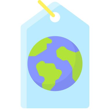 Dünya Resim Simgesi Fiyat Etiketi, Dünya Günü ile ilgili vektör illüstrasyonu