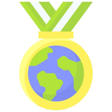 Dünya Madalyası ikonu, Dünya Günü ile ilgili vektör illüstrasyonu