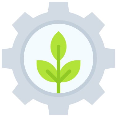 Dünya Günü illüstrasyonuna bağlı ikon içinde filiz olan vites