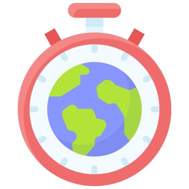 Dünya Kol Saati simgesi, Dünya Günü ile ilgili vektör illüstrasyonu