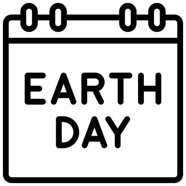 Dünya Günü takvim simgesi, Dünya Günü ile ilgili vektör illüstrasyonu