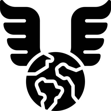 Kanat simgesi olan Dünya, Dünya Günü ile ilgili vektör illüstrasyonu