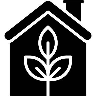 Ecohouse simgesi, Dünya Günü ile ilgili vektör illüstrasyonu