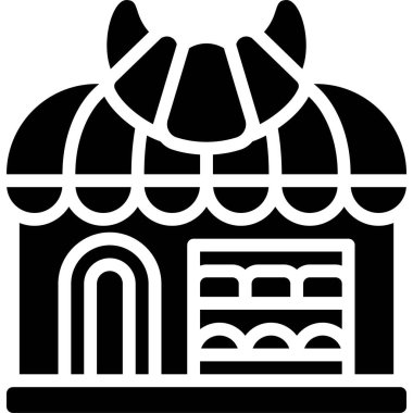 Pastane simgesi, fırın ve fırınla ilgili vektör illüstrasyonu