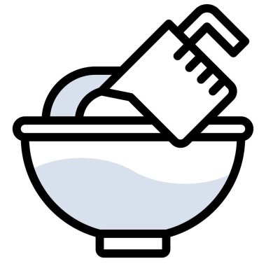 Sıvı simge, fırın ve fırınla ilgili vektör illüstrasyonu dökülüyor