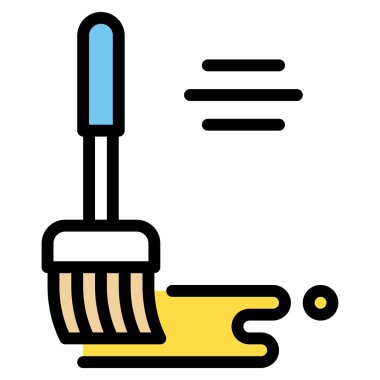 Pasta fırçası simgesi, fırın ve fırınla ilgili vektör illüstrasyonu