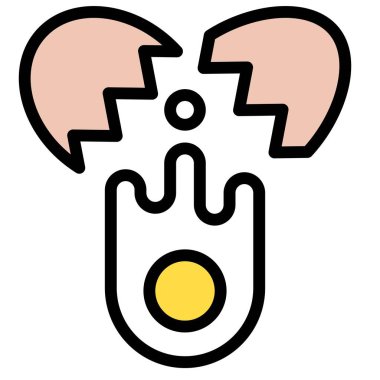 Bir yumurta simgesi, fırın ve pişirmeyle ilgili vektör çizimi kır