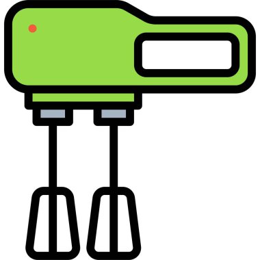 El karıştırıcı simgesi, fırın ve fırınla ilgili vektör illüstrasyonu