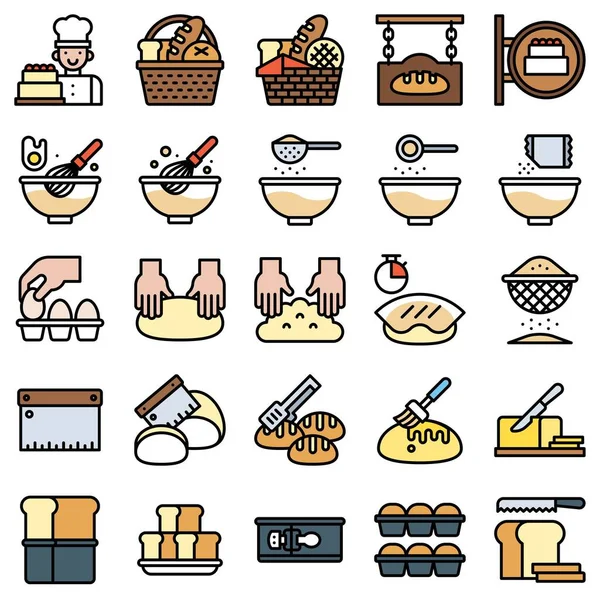 烘焙和烘焙相关图标集2 填充风格 — 图库矢量图片