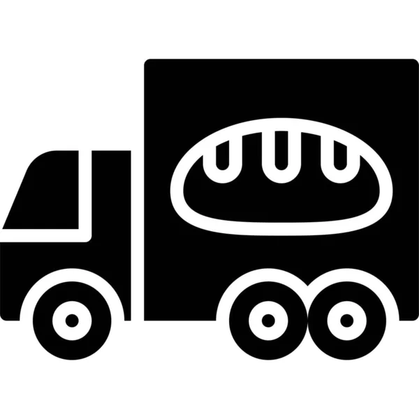 Levering Truck Icoon Bakkerij Bakken Gerelateerde Vector Illustratie — Stockvector