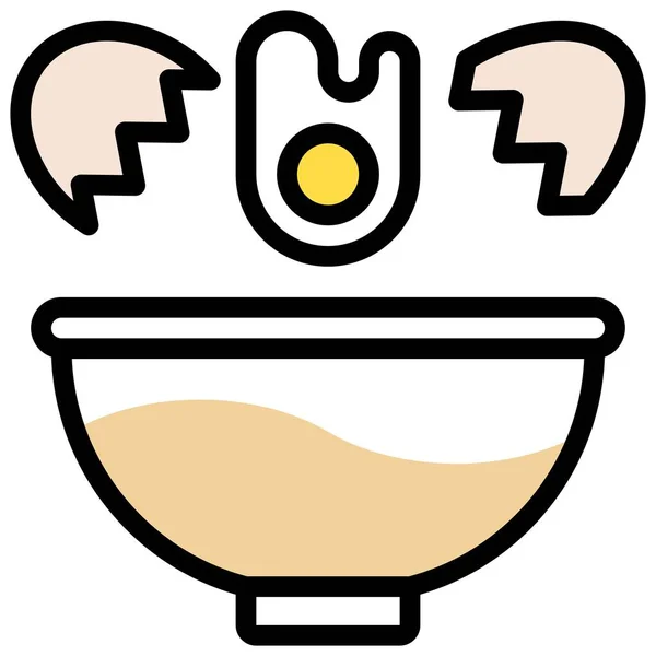 Break Egg Icon Bakery Baking Related Vector Illustration — Stock Vector