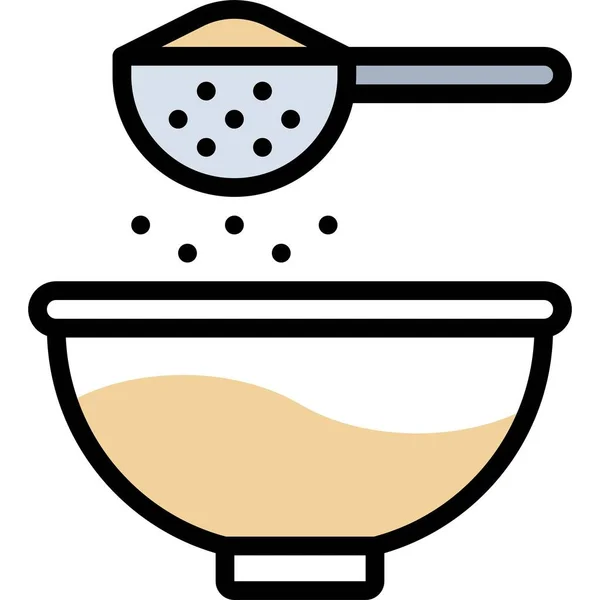 Icône Tamisage Illustration Vectorielle Liée Boulangerie Cuisson — Image vectorielle