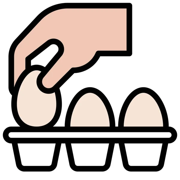 Egg Carton Icon Bakery Baking Related Vector Illustration — Stock Vector