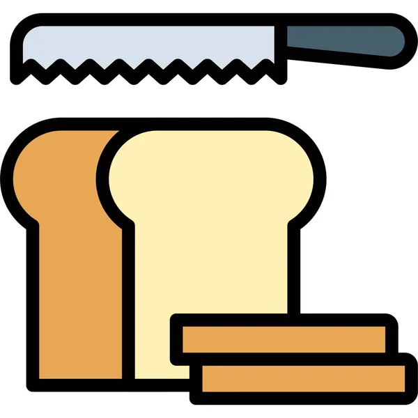 Ikona Nože Chleba Pekařství Související Vektorové Ilustrace — Stockový vektor